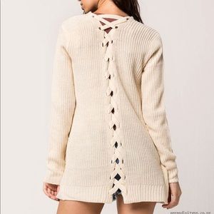lace up back cardigan